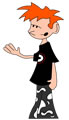 A cartoon character representing a young boy